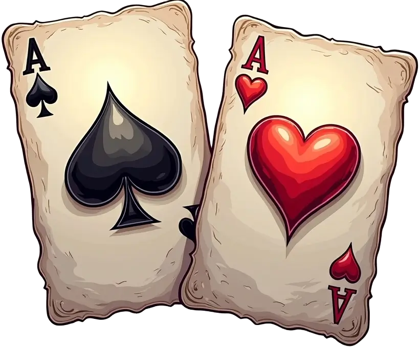 Ilustracja animowanych asów do blackjacka