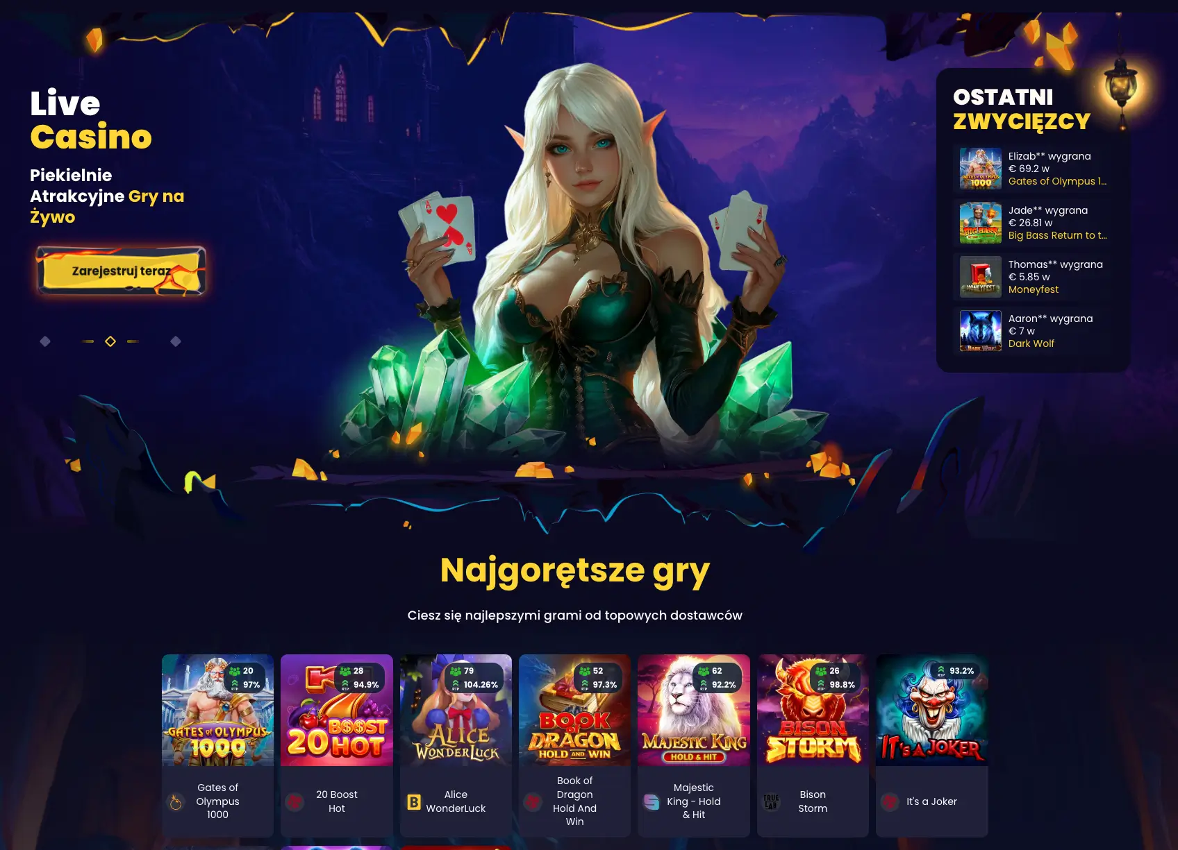 SlotsGem Casino kasyno na żywo i najgorętsze gry